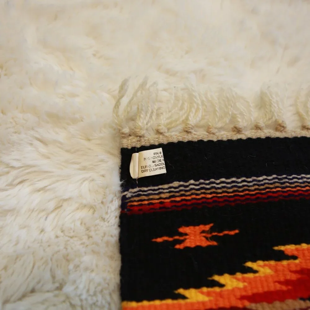 Vintage Acrylic Wool Blend Woven Table Top Southwestern Print Deco Placemat